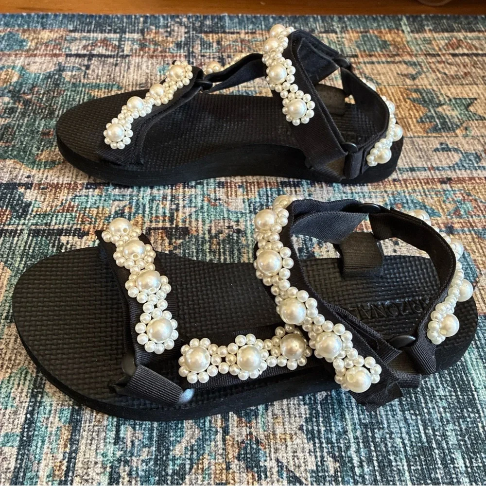 Arizona Love Trekky black with white pearls size 38 7.5 US - Picture 5 of 8